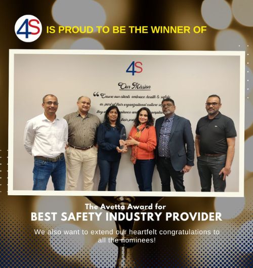 4S Senior Management posing with the award